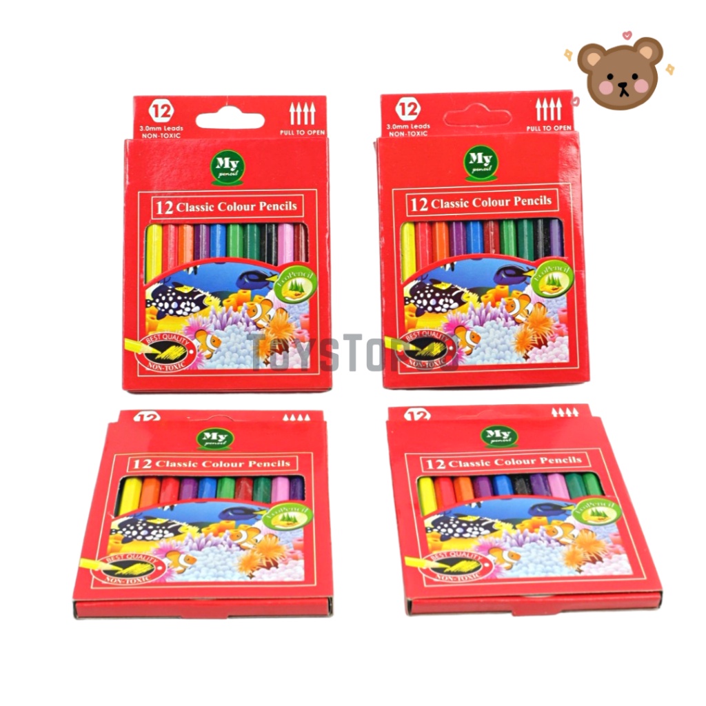 

Diskont Pensil 12 Warna Pendek Mini My Pencil - Color Pencil Paper Box Classic - Coloring Set Anak