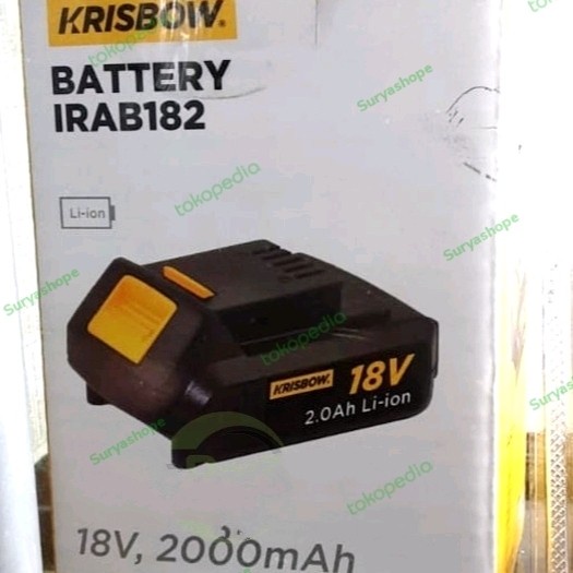 Baterai For Krisbow Cordless Impact Drill 18V 2AH IRAB182