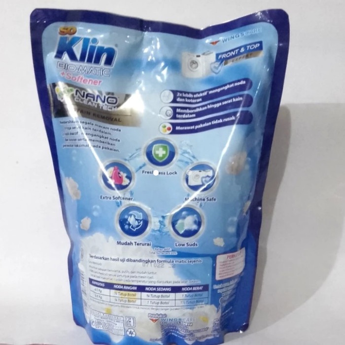 So Klin Bio Matic Detergen Cair Bukaan Depan Front Load Liquid 1600 ml