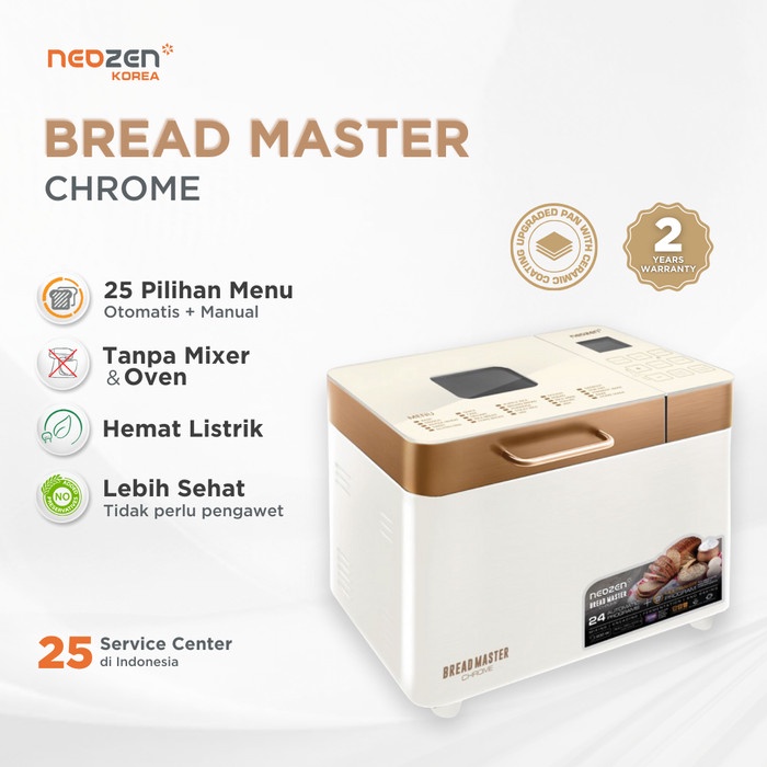 NEOZEN BREAD MASTER CHROME / MESIN PEMBUAT ROTI OTOMATIS