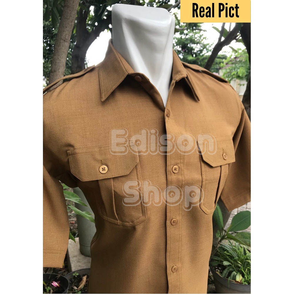 Promo  Promo Baju Seragam Pns Asn Pria Cokelat Khaki Keky Bahan Wool Import