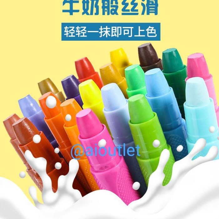 

Silky Crayon Grasp 12 / 24 / 36 / 48 Warna Besar / Sedang / Kecil Crayon Licin Watercolori