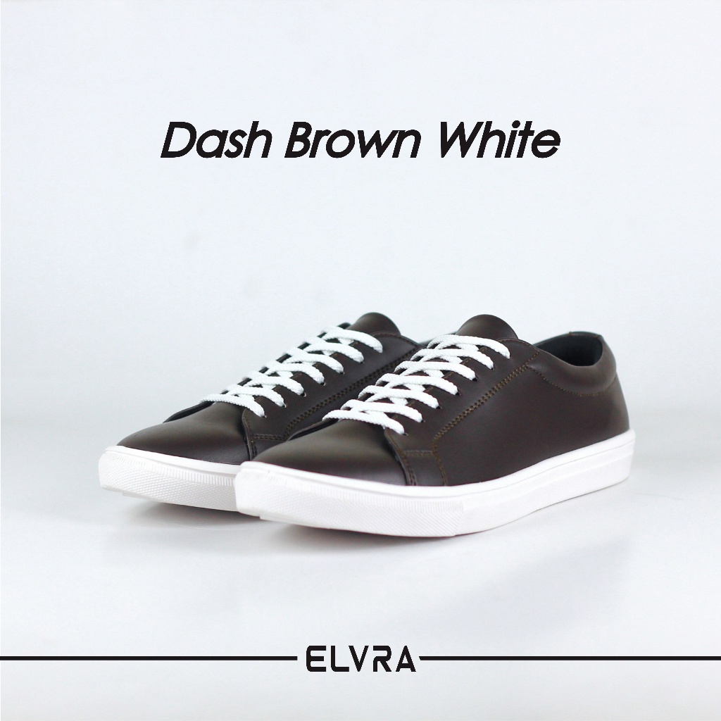 Viral !!! Elvra - Sepatu Putih Sneaker Putih Pria Sekolah Kerja - Dash Series