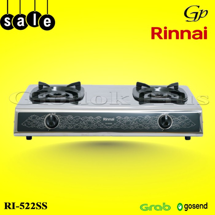 Rinnai RI-522SS Kompor Gas 2 Tungku 522 SS rinai ri522ss
