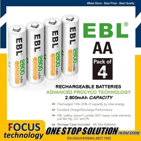 Ready Jt Ebl Battery Aa 2800 Mah Rechargeable