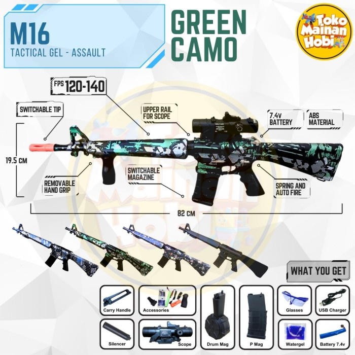 TMH-Mainan Anak Water Gel Blaster M16-WGB Jakarta