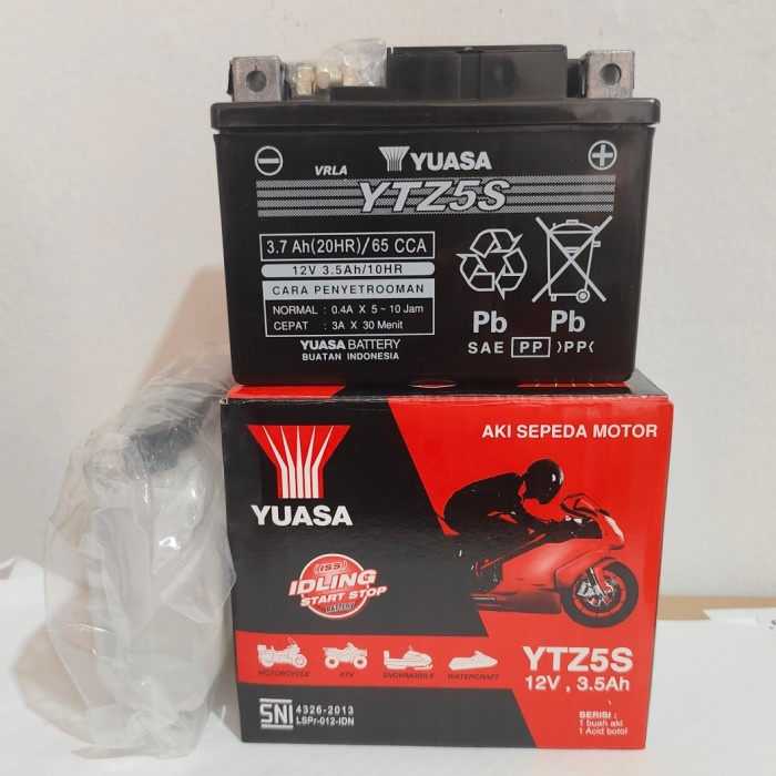 Aki motor Vario 110, Mio Soul GT, Beat, Vixion YUASA YTZ5S Aki Kering