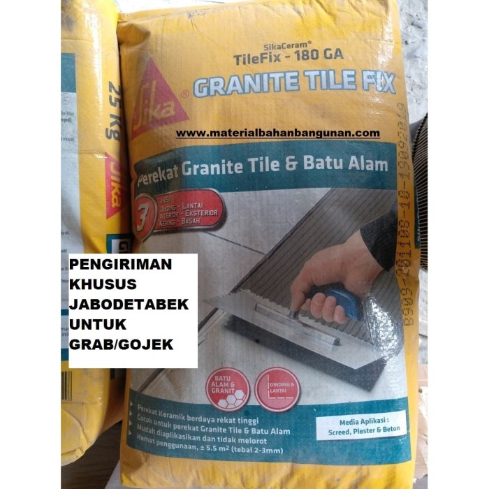 Semen Sika 25 kg Granite Tilefix Perekat Granit Batu Alam Acian Depok