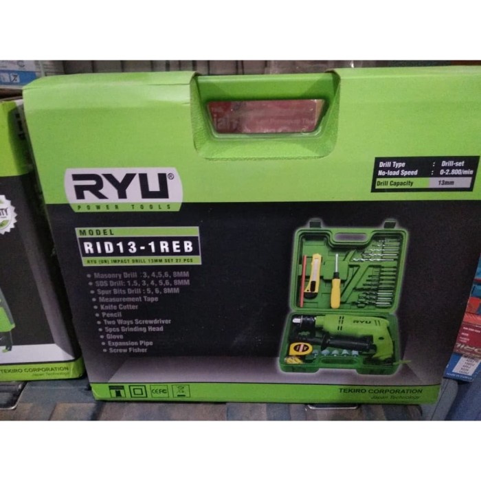 mesin bor tangan mesin bor set modern impak 13 mm ryu