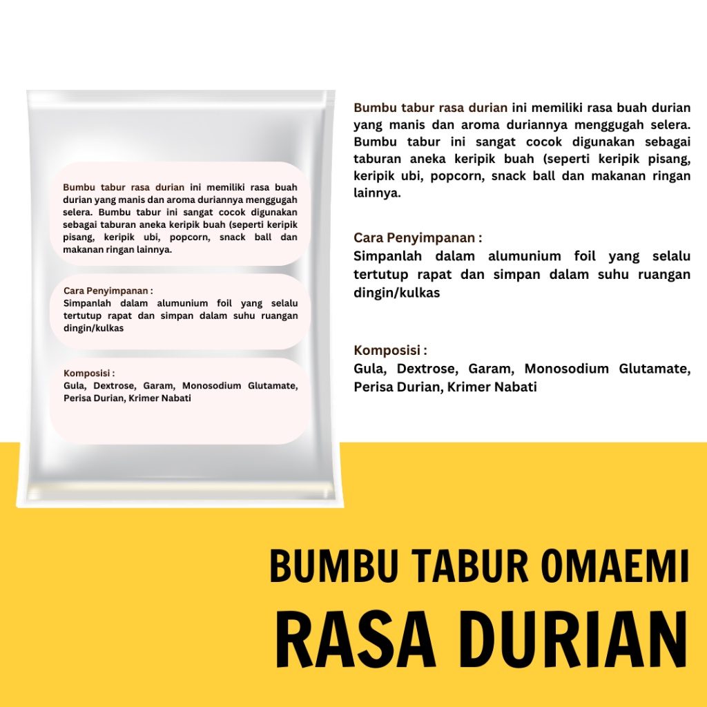 

HJE BUMBU TABUR DURIAN SEASONING 1 KG