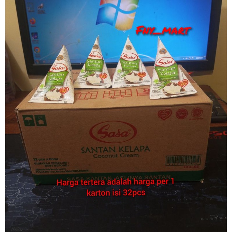 

HJE Sasa Santan Kelapa 65ml 1 Karton ( isi 32 pcs ) / Santan Kelapa Sasa 1 Dus isi 32pcs