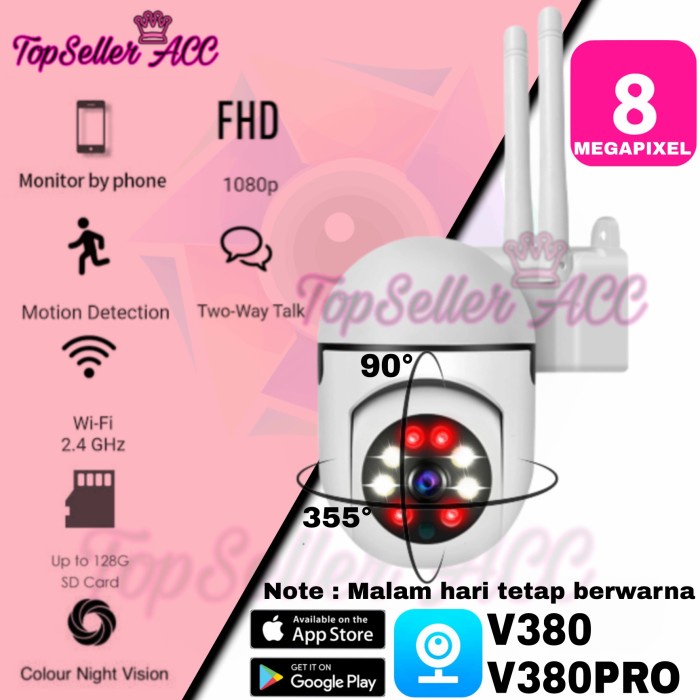 Product Kekinian New V380 Hd 8Mp Full Hd Outdoor Wifi Cctv Ip Camera Waterpoof V380 Pro
