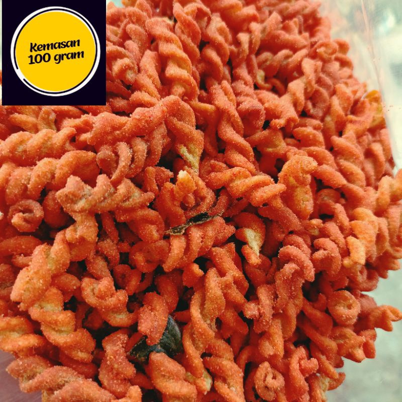 

Makaroni spiral ulir pedas gurih daun jeruk 100gram