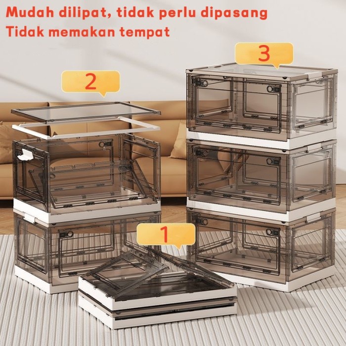 Storage box pakaian kontainer plastik box Serbaguna kotak penyimpanan plastik lipat yang dapat