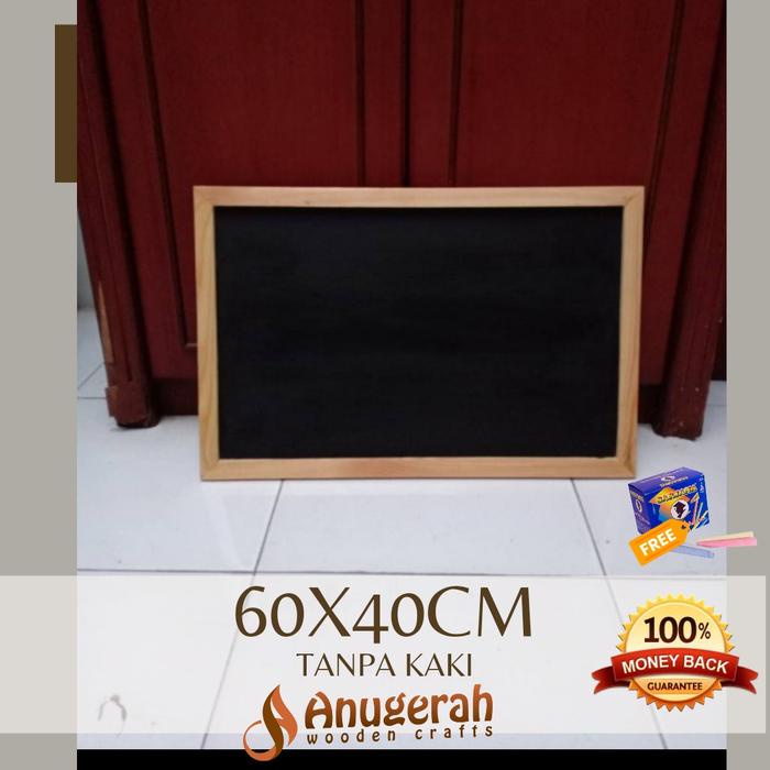 

Rms - Papan Tulis Kapur Mini Chalkboard Blackboard Menu Cafe 60X40Cm Papan Tulis Anak Hitam Kayu