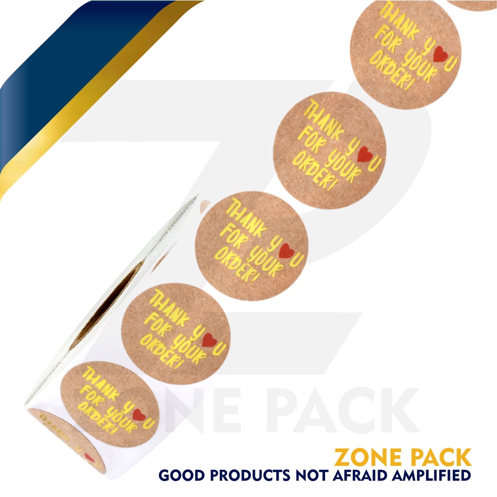 

IK! 1 roll (500 pcs) Stiker Label Tulisan Thank You For Your Order I Stiker Packing I Stiker Craft