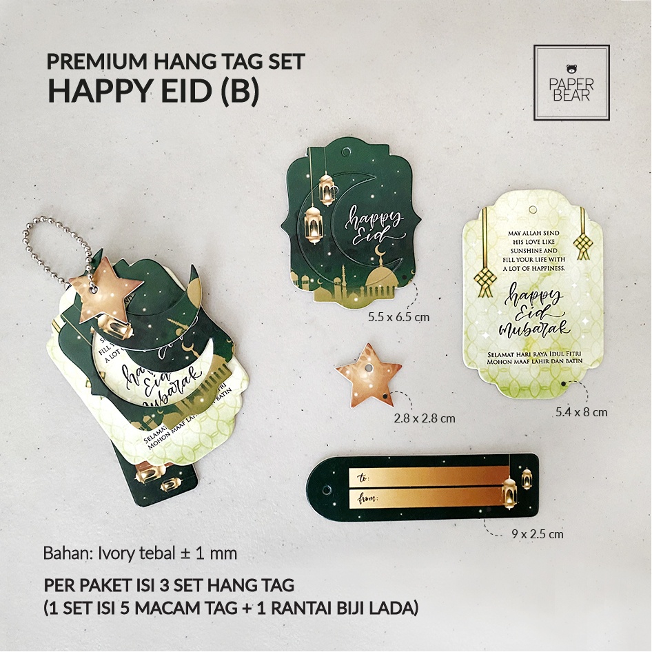 

iK! PREMIUM Hang Tag Set Tebal Lebaran / Idul Fitri / Thick Eid Mubarak Hang Tag Set [ 3 set ]