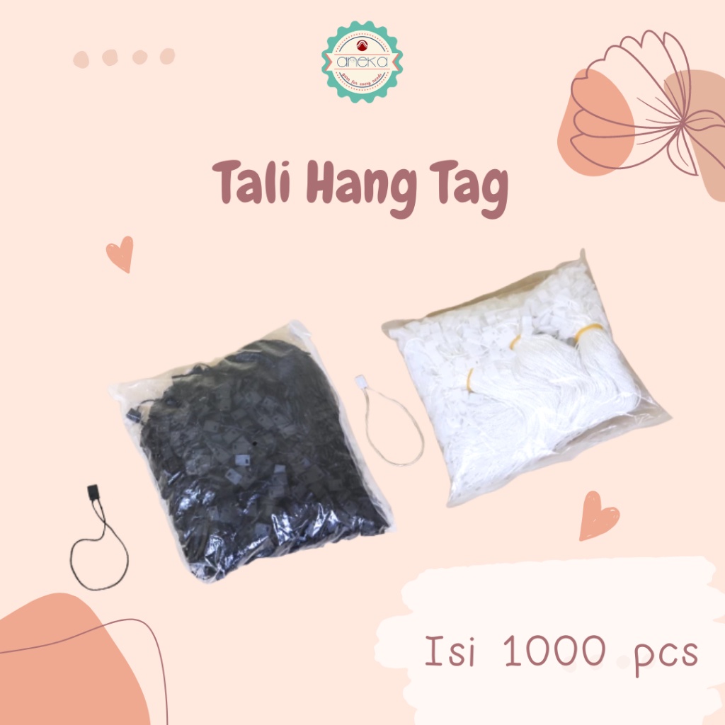 

iK! ANEKA - Tali Hang Tag / Tag Rope Hitam & Putih Murah Isi +/- 1000pcs