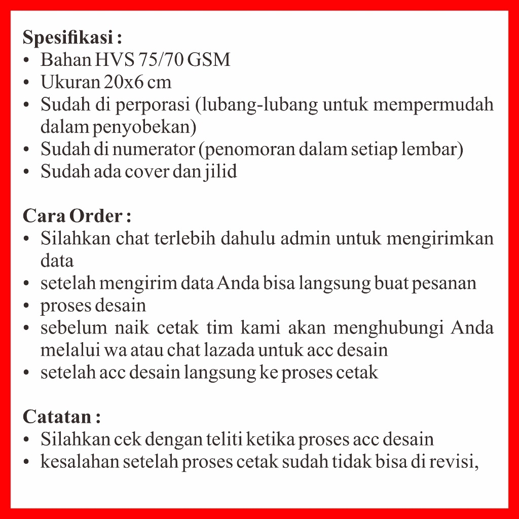 IK 100 lembar kupon jalan santai 17 agustus kupon jalan sehat zain grafika