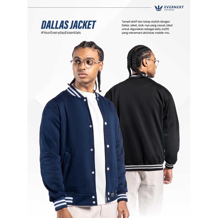 Jaket Varsity Pria Dallas Jaket Cowok Baseball Jaket Fleece Jaket Casual Pria