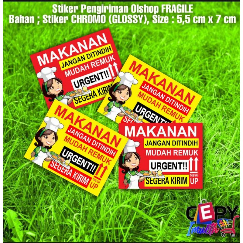 

IK! (100 PCS) STIKER FRAGILE MAKANAN/STIKER LABEL PENGIRIMAN OLSHOP MURAH