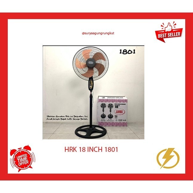 KIPAS ANGIN BERDIRI/STAND FAN HRK 18INCH BALING-BALING BESI - HRK 1801