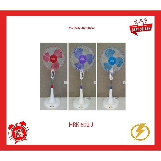 STAND FAN HRK 16 INCH KAKI BULAT - 602 J