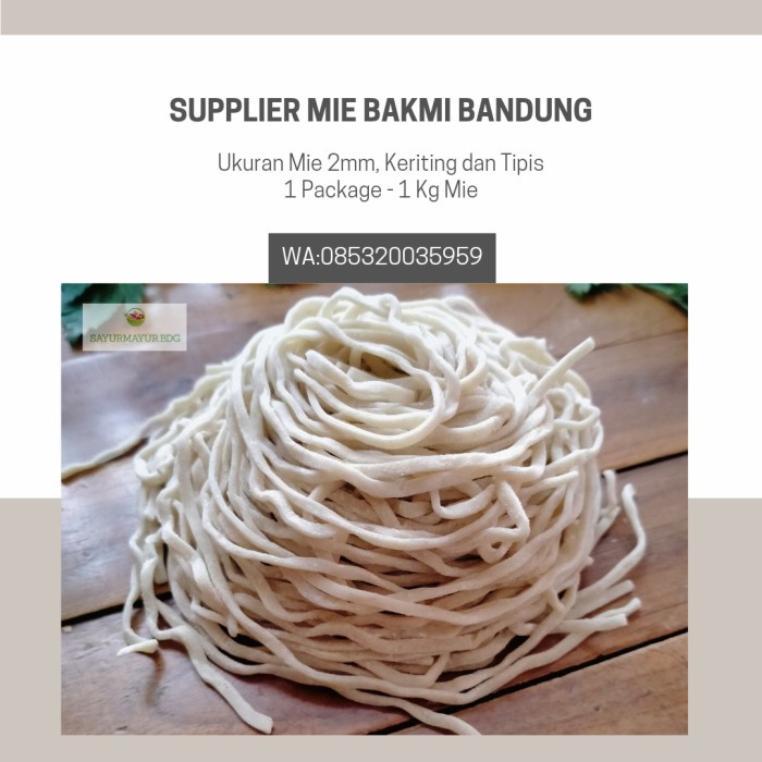 

Ready Mie Mentah Untuk Bakmi Isi 12 Porsi
