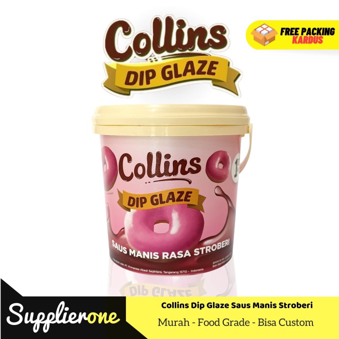 

HJK Collins Dip Glaze 1 kg / Toping Donat Collins / Selai Donat / Collins