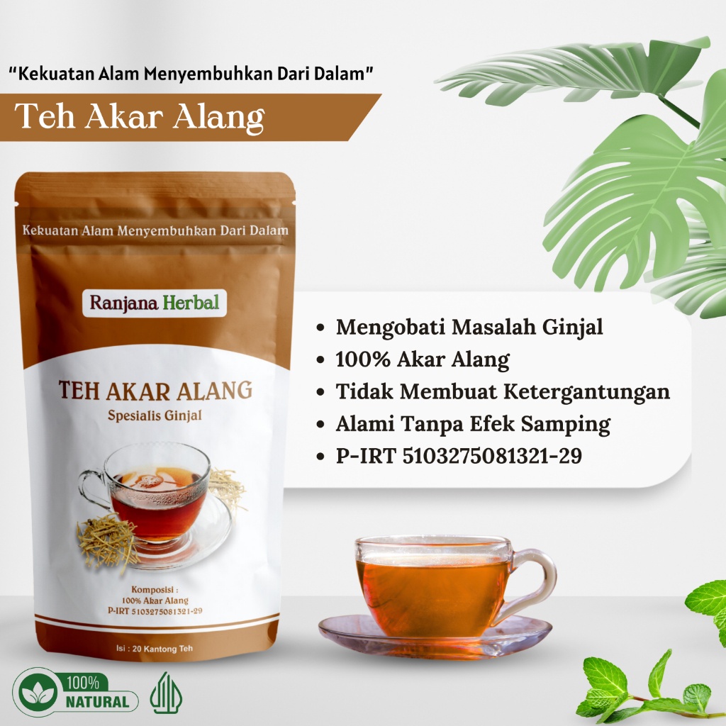 

( PROMO ) Teh Celup Herbal Akar Alang-Alang Obat Gagal Ginjal Cuci Darah Kemih Prostat Kencing Netes
