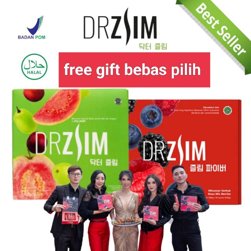 

( PROMO ) DRZLIM Detox Fiber Zlim FREE GIFT CANTIK - 1 box isi 10 sachet BEST SELLER