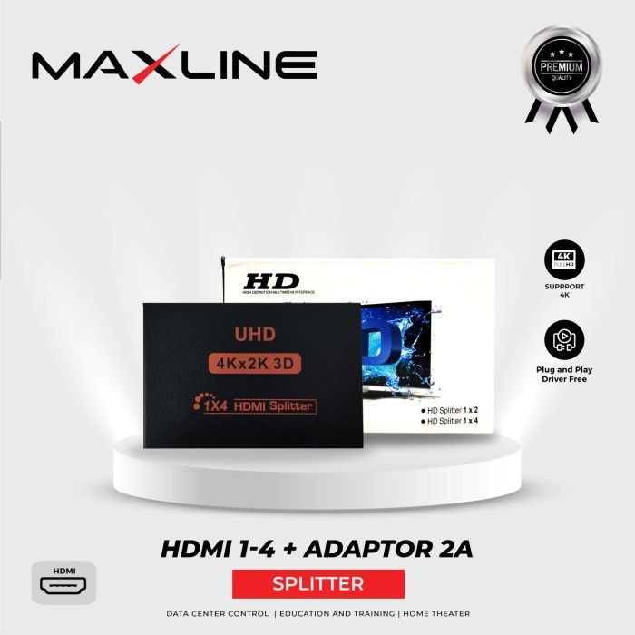Splitter HDMI 1-4 MaxLine 4K UHD + Adaptor