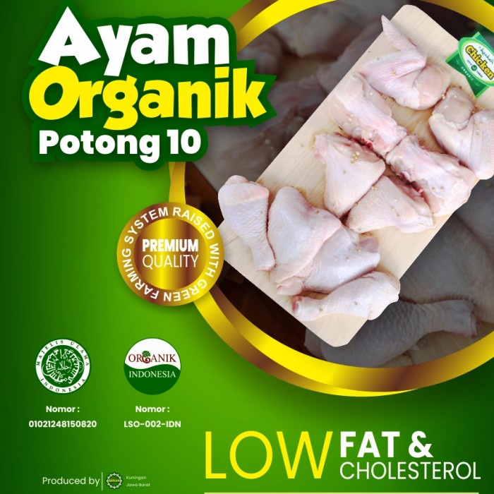 

HJK Daging ayam organik yg sudah dipotong-potong berat 10-11 ons