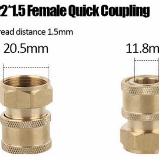 FEMALE QUICK COUPLING M22 DRAT DALAM HIGH PRESSURE