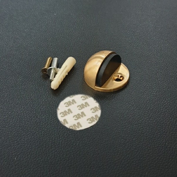 Door stopper penahan pintu satin brass karet bumper 3M double tape