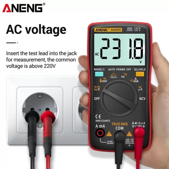 Multimeter Aneng AN8009 Multitester Avometer Digital True RMS AC DC