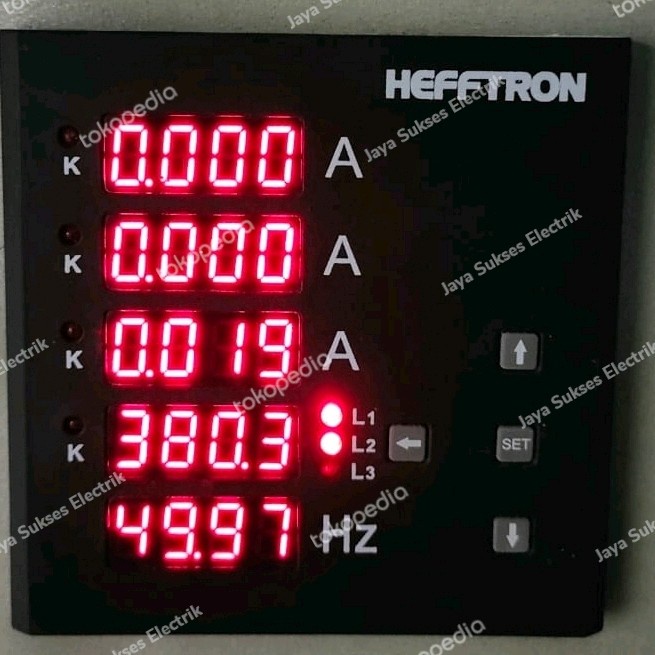 Hefftron Digital Multimeter 3Phase 3UIF Ampere,Volt dan Frekuensi AVHZ