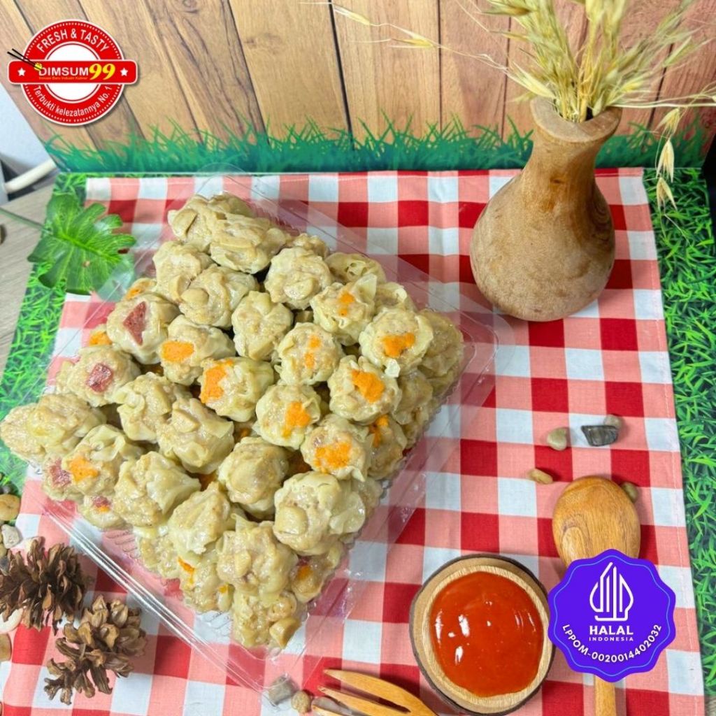 

Dimsum Seribuan isi 25 Pcs Frozen Free Saus Merah Halal & Nikmat Kemasan Thinwall/vakum