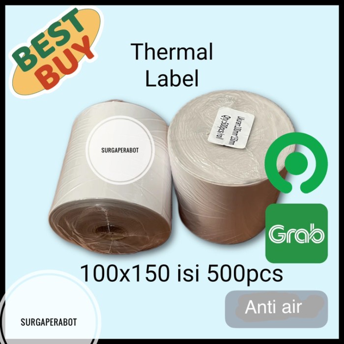 

ATKJaya- Label Thermal 100X150 Isi 500 pcs Kertas Sticker A6 Termal 100 x 150