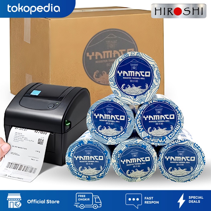 

ATKJaya- PAKET Kertas Thermal Paper Roll Kaspaper 80 x 80 isi 6 Roll