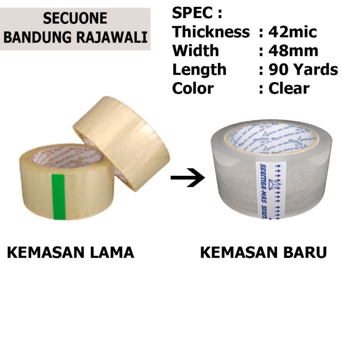 

ATKJaya- lakban/selotip/isolasi warna bening 6 pcs