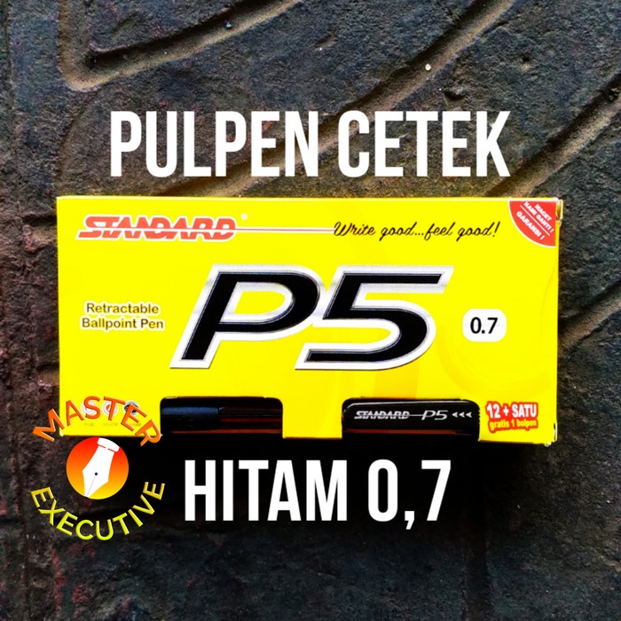 

ATKJaya- Standard P5 Black / Hitam Ballpoint 0.7 mm / Bolpen Cetak Cetek