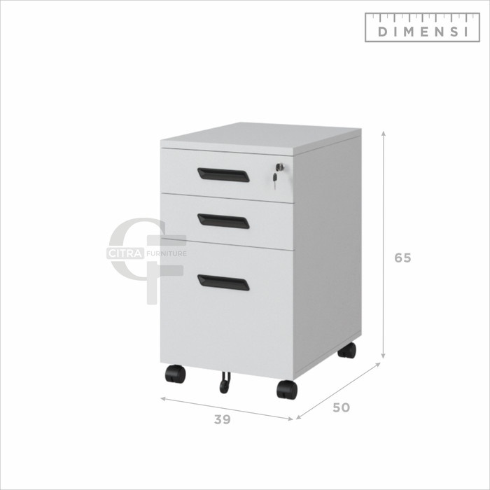 

ATKJaya- SHUMO Drawer cabinet Besi 3 Laci Susun Nakas Kabinet Arsip Roda