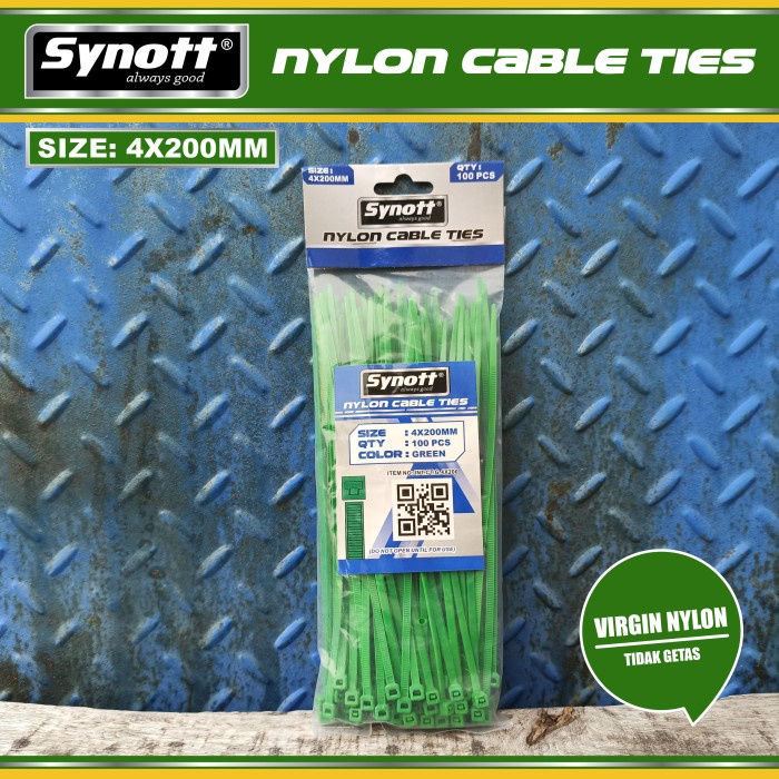 

ATKJaya- Kabel Tis 200 mm X 4 mm Cable Ties Hijau isi 100pcs