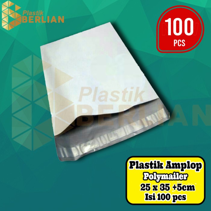 

ATKJaya- Plastik Amplop Packaging Polymailer Polybag 25x35 isi 100 White