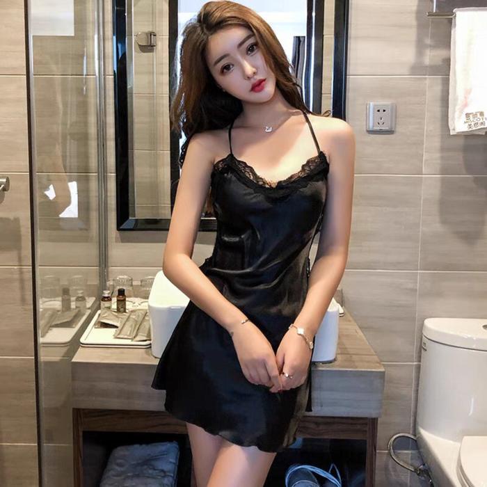 Lancar24- Set Baju Tidur Wanita 1157 Piyama Pendek Setelan Satin Celana Lingerie Panjang