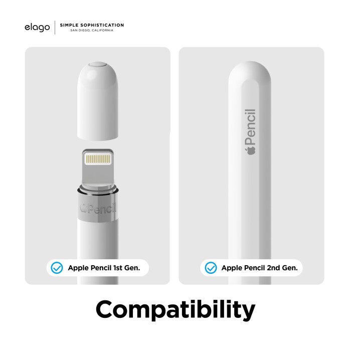 

ELAGO APPLE PENCIL 2 / PRO / USB C / 1 GEN TIPS REPLACEMENT TIP UJUNG PENSIL NIB NIBS ORIGINAL NEW