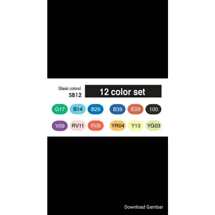 

COPIC SKETCH BASIC COLOUR SET 12 PCS