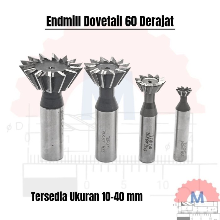 Dovetail End mill 60degree 60 derajat endmill ekor burung grooving