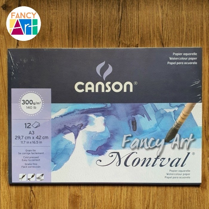 

CANSON MONTVAL A3 WATERCOLOUR PAPER - 300GSM 12SHEETS